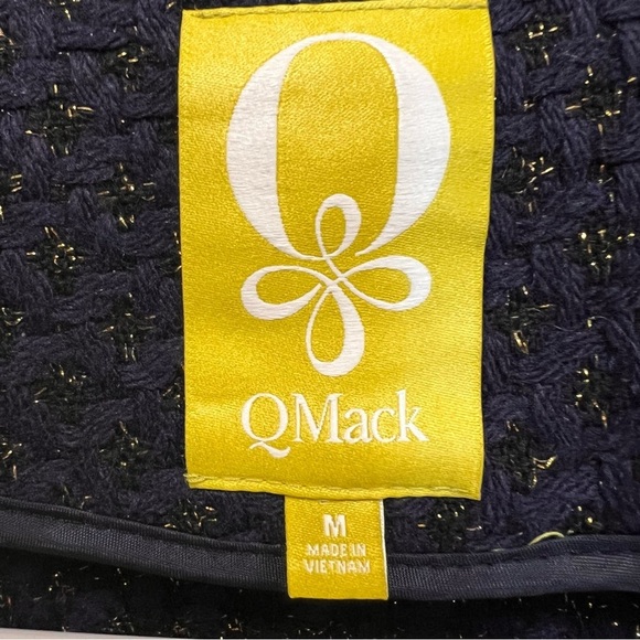 QMack Metallic Tweed Navy Blue Moto Jacket with Working Pockets Size Medium - Picture 9 of 16